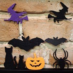 Набір заготовок з фетру 2 мм "Хелловін" (Halloween), 8 шт &mdash; хелловінський декор для рукоділля