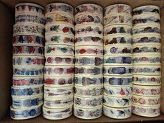 Набір декоративного паперового скотчу Washi Tape &laquo;Мікс принтів&raquo; &mdash; коробка 55 шт. (рулон 1,5 см х 10 м)